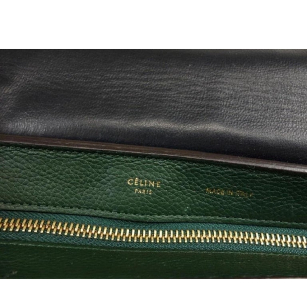 Celine Trapeze Medium Bag Green Calfskin Leather Gold Hardware Excellent w/ Tags - Picture 5 of 16